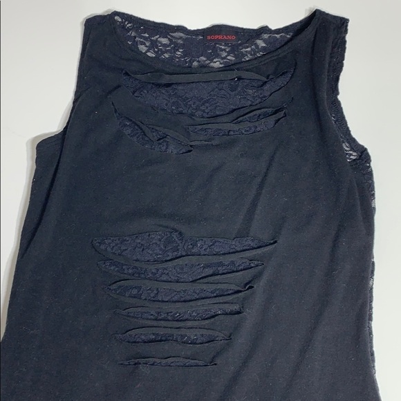 Soprano black Lace slash Cut Out Tank Top small - Picture 1 of 7